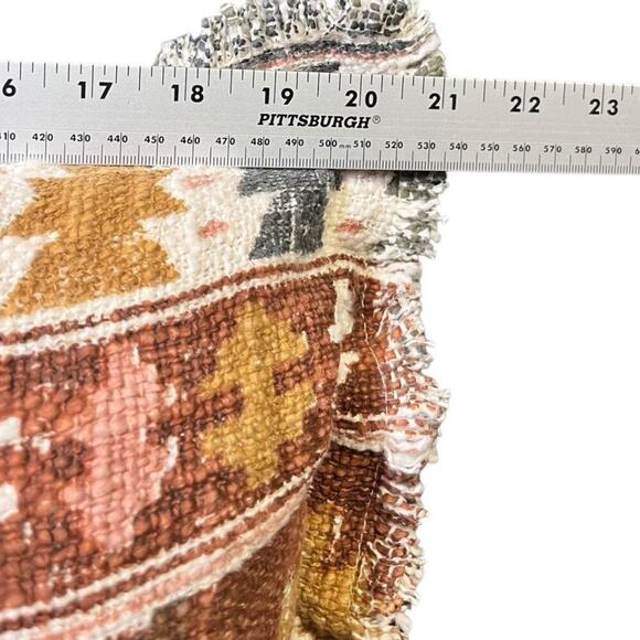 Pillow 100% Cotton Woven Pillow Made in India Southwestern Design Square - Picture 6 of 6